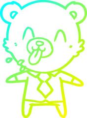 cold gradient line drawing rude cartoon bear boss