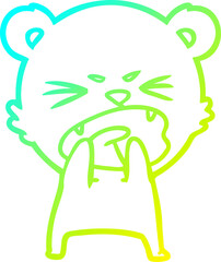 cold gradient line drawing hungry cartoon bear