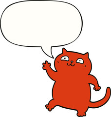 cartoon cat and speech bubble