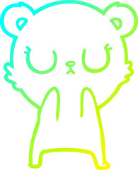 cold gradient line drawing peaceful cartoon polar bear