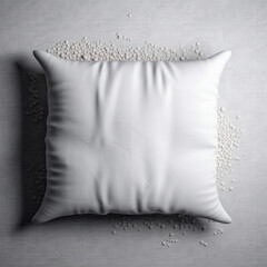 White Square Pillow mockup for design, white cushion with copy space for display