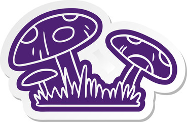 cartoon sticker of a toad stool