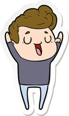 sticker of a happy cartoon man