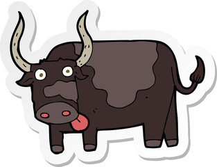 sticker of a cartoon bull