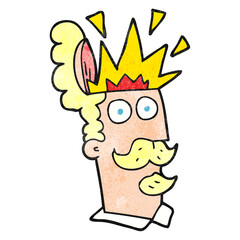 textured cartoon man with exploding head