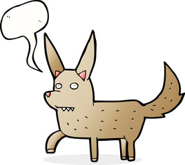cartoon wild dog with speech bubble