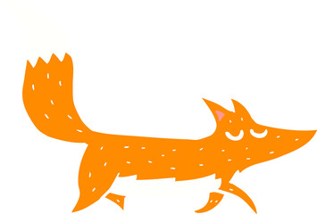 flat color style cartoon wolf