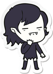 sticker of a cartoon undead vampire girl