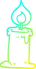 cold gradient line drawing cartoon lit candle