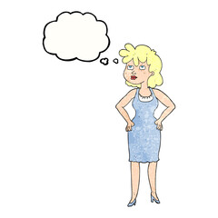 thought bubble textured cartoon annoyed woman