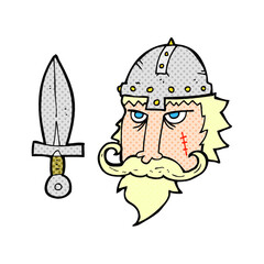 comic book style cartoon viking warrior
