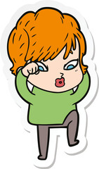 Fototapeta premium sticker of a cartoon woman