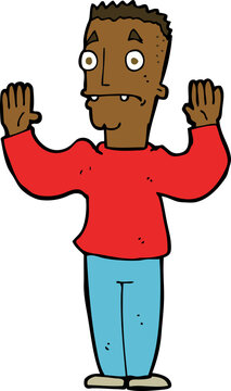 recommend clip art: cartoon man surrendering