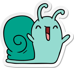 sticker cartoon kawaii happy cute snail