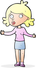 cartoon confused woman