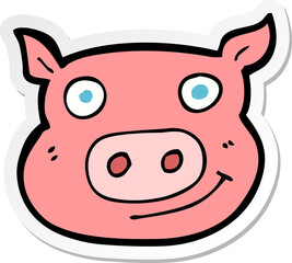 sticker of a cartoon pig face