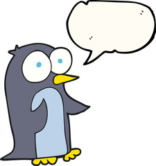 speech bubble cartoon penguin