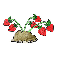 textured cartoon strawberries