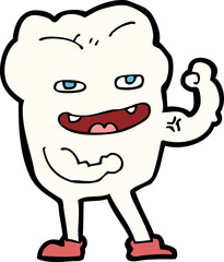 cartoon strong healthy tooth