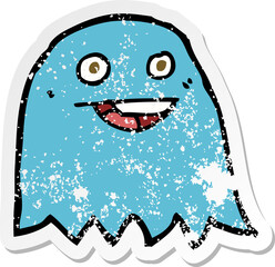 retro distressed sticker of a cartoon ghost