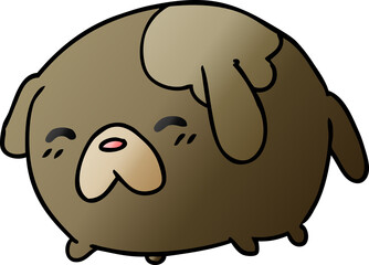 gradient cartoon of cute kawaii dog