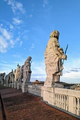 Fotobehang Historisch monument Sculptures of St. Peter's Basilica at Vatican City