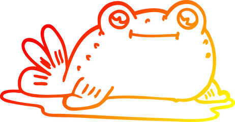 warm gradient line drawing cartoon fish