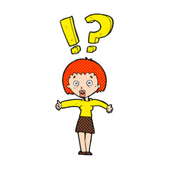 cartoon woman asking question