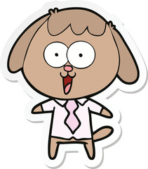 sticker of a cute cartoon dog