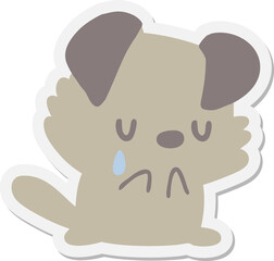 crying puppy sticker