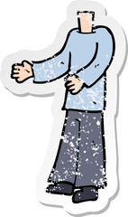 retro distressed sticker of a cartoon body