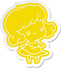 cartoon sticker kawaii of cute girl
