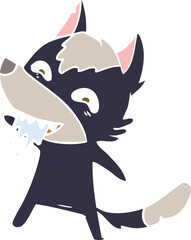 flat color style cartoon hungry wolf