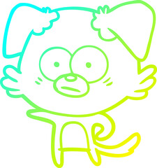 cold gradient line drawing nervous dog cartoon