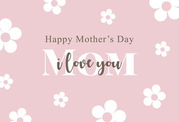 Mother's Day modern background with flowers vector illustration.