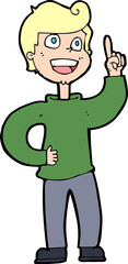 cartoon boy with great idea