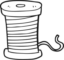 black and white cartoon yarn