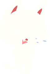 flat color style cartoon cat hissing