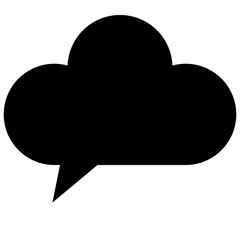 Speech balloons icon, solid style vector illustration