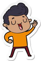 Obraz premium sticker of a happy cartoon man