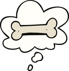 cartoon bone and thought bubble