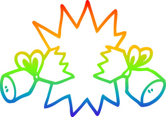 rainbow gradient line drawing cartoon cracker