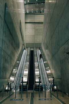Escalators at the Helsinki airport.