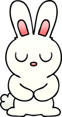 quirky gradient shaded cartoon rabbit
