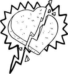 speech bubble cartoon broken heart symbol