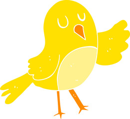 flat color illustration of a cartoon bird