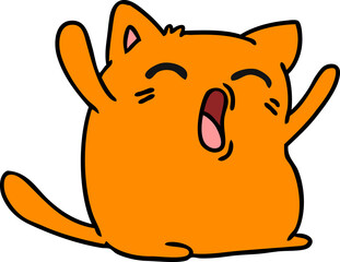 cartoon of cute kawaii cat