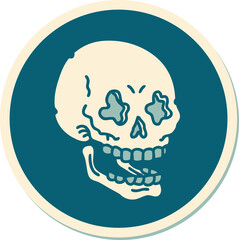 tattoo style sticker of a skull