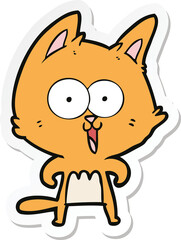 sticker of a funny cartoon cat