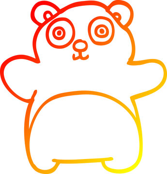 recommend clip art: warm gradient line drawing cartoon teddy bear